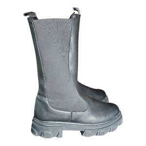 Public Desire Black Chunky Combat Boots Size 10 Eu 41